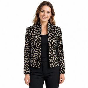 Elliott Lauren Luxurious Short Jacket Size 4 Giraffe Animal Print